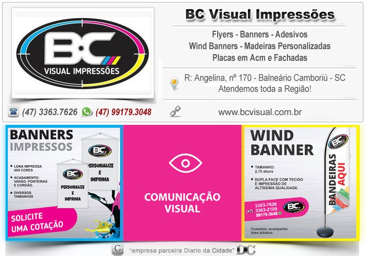 comunicação visual balneário camboriú bc flyers folders bandeirolas placas fachada acm adesivo Placas Painéis banners Lonas Outdoor Totem